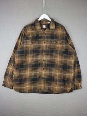 Levi's Brown black Checkered Plaid Flannel Button Up Longsleeve Mens XXL